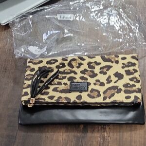 NWT Funky Monkey Leopard Print Clutch With Zipper Closure